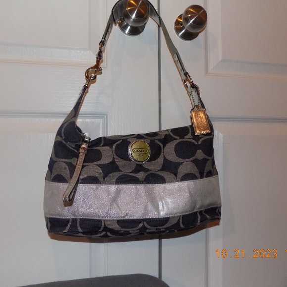 Coach Bags Coach Blue Denim With Silver Trim Hobo Shoulder Bag
